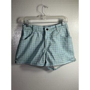 VTG No Boundaries 9/10 Checkered Plaid Shorts Made In USA Blue Green White